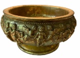Footed Bowl with Cherubs in Relief - 12” D x 8” H