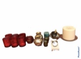 Assorted Candles, Candle Holders, Etc.