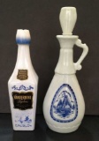 (2) Blue & White Liquor Decanters - 13 1/4” H