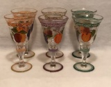 (6) Hand-Painted Goblets