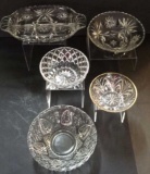 Assorted Glass Candy Dishes and (1) 2-Part Dish