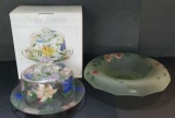 (2) Hand-Painted Glass Items:  Royal Danube