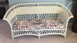 Wicker Sofa with Cushion—65” Long