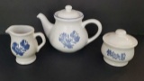 Pfaltzgraff Cornflower Teapot with Cream & Sugar