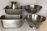 Assorted Stainless Steel Kitchen Items: 7” H
