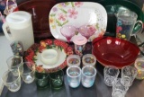 Assorted Plastic Cups, Pitchers, Serving  Trays,