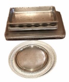 (4) Assorted Large Round Serving Trays; (5) 17