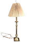 Brass Table Lamp—31 1/2” High to Top of Finial