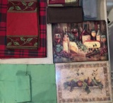 Assorted Placemats, Linen Napkins, Christmas