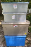 (4) Plastic Storage Containers with Lids ( One