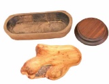 Oval Wooden Bowl/Flower Pot, 21 3/4’’ L x 9