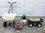 Fertilizer Spreader, Rolling Garden Seat with