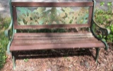 Metal and Iron Outdoor Bench—50” Long