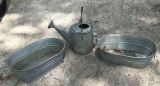 (3) Aluminum Items: Watering Pale and (2) Oval