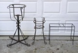 (3) Iron Plant Stands