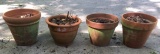 (4) Large Clay Flower Pots