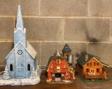 (3) Lighted Porcelain Christmas Houses