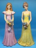 (2) Enesco Bisque Figurines--8 7/8