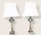 Pair of Brass/Glass Lamps