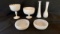 (6) Milk Glass Vases, etc.