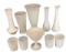 (6) Milk Glass Vases, etc