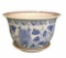 Blue & White Planter - 12” D, 8 1/2” H