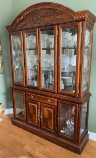 Triple Lighted China Cabinet