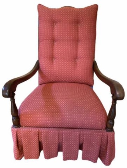 Vintage Upholstered & Wood Rocking Chair
