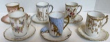 (6) Antique French Chocolate Cups & Saucers