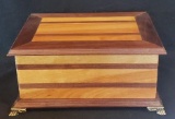 Handmade Wooden Box made of Birch and Walnut