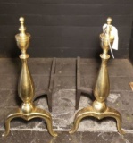 (2) Antique Brass Andirons