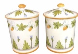 (2) Porcelain Covered Canisters