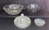 Assorted Glassware: (1) Early American Prescut