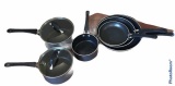 Set of (3) Tramontina Pots (2) with Lids and (3)