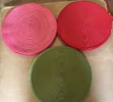 (3) Sets of Round Placemats: (14) Green, (15)