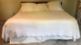 King Size Ivory Bedding Ensemble with