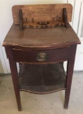 Mahogany Serpentine Front End Table with Brass