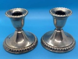 Pair of Rogers Sterling Silver Candle