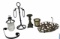Assorted Metal Decorative Items: Towel Holder,