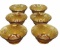 Set of (6) Vintage Tiara Amber Sandwich Glass