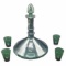 Mouth Blown Green Glass Decanter & 4 Shot Glasses