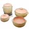 (7) Pieces McCoy Pink and Cream Glaze Pottery: