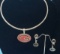 Georgia Bulldog Necklace and Pierced Earrings
