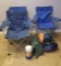 (3) Folding Chairs, (3) Sleeping Bags, Igloo