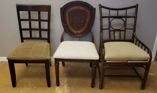 (3) Chairs with Upholstered Seats