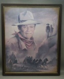 Framed John Wayne Picture 17” x 21”