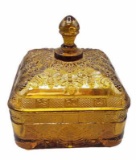 Vintage Tiara Amber Glass Honey Bee Covered