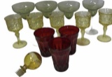 Assorted Colored Glass Stemware & Tumblers