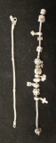 Sterling Pandora Charm Bracelet w/assorted