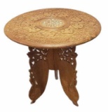 Round Hand Carved Table-Indian